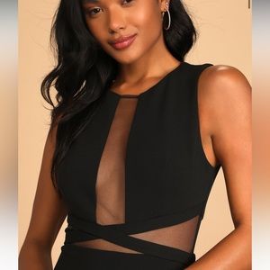 Black lulus midi cutout dress size M